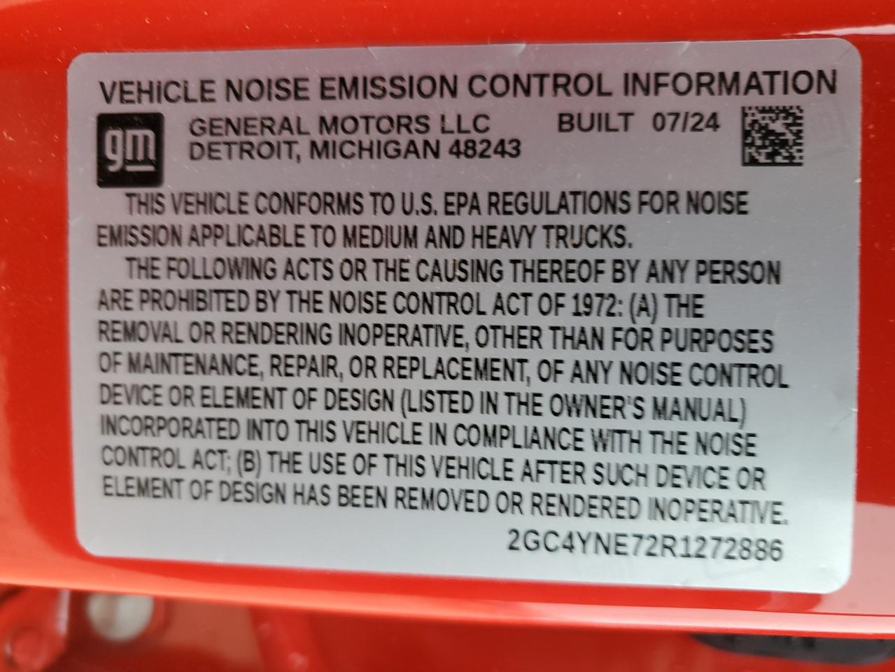 2024 CHEVROLET SILVERADO K2500 HEAVY DUTY LT VIN:2GC4YNE72R1272886