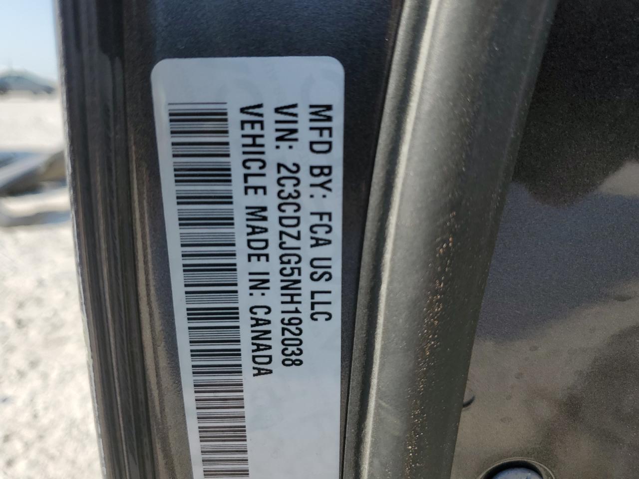 2022 DODGE CHALLENGER GT VIN:2C3CDZJG5NH192038