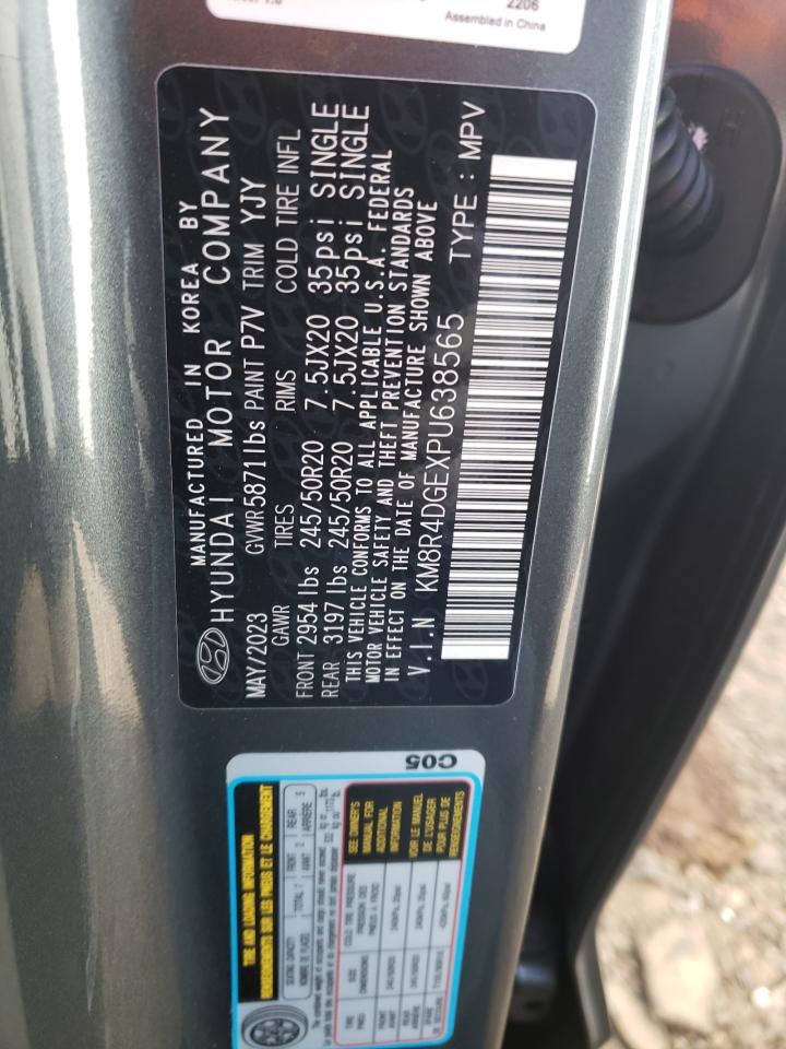 2023 HYUNDAI PALISADE SEL PREMIUM VIN:KM8R4DGEXPU638565