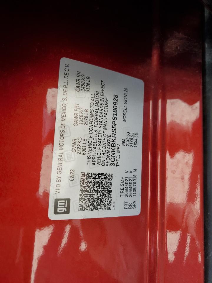 2023 CHEVROLET BLAZER RS VIN:3GNKBKRS5PS180928