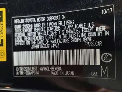2018 Lexus ES 300 JTHBW1GGXJ2174923 VIN:JTHBW1GGXJ2174923