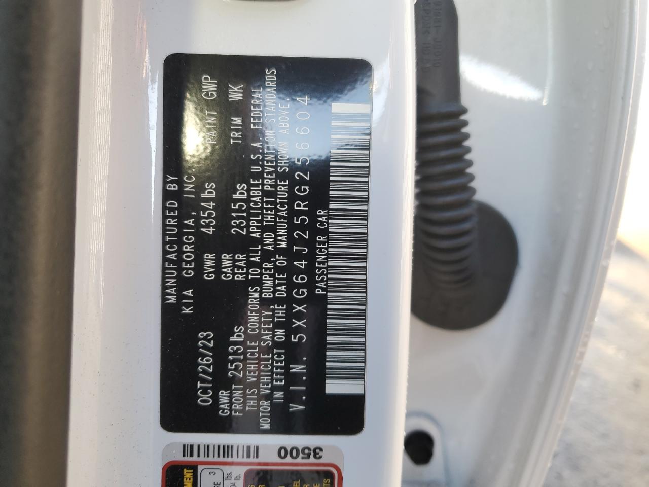 2024 KIA K5 GT LINE VIN:5XXG64J25RG256604