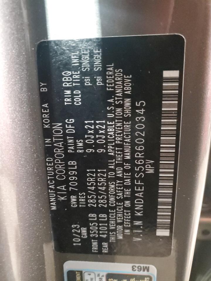 2024 KIA EV9 GT LINE VIN:KNDAEFS56R6020345