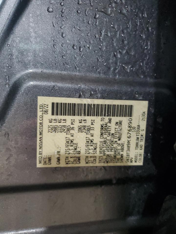 2023 NISSAN ROGUE S VIN:5N1BT3AB9PC676890