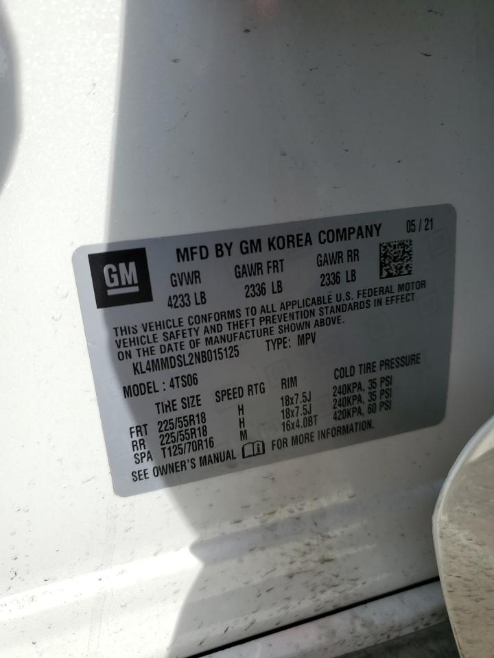 2022 BUICK ENCORE GX SELECT VIN:KL4MMDSL2NB015125