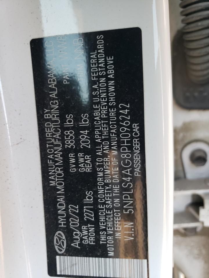 2023 HYUNDAI ELANTRA SEL VIN:5NPLS4AG8PH096242