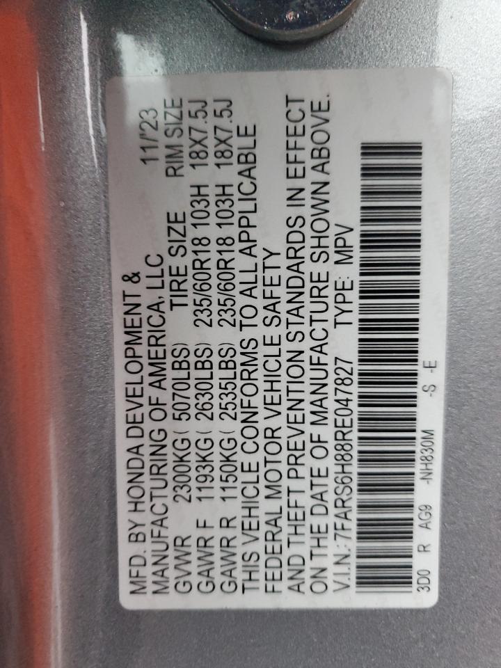2024 HONDA CR-V SPORT-L VIN:7FARS6H88RE047827