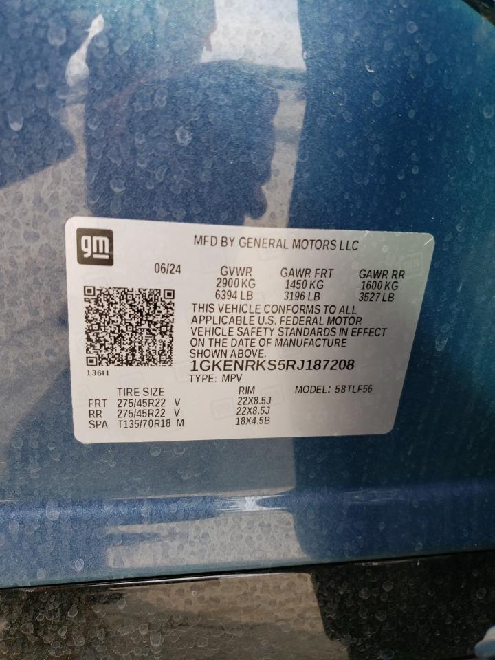 2024 GMC ACADIA DENALI VIN:1GKENRKS5RJ187208