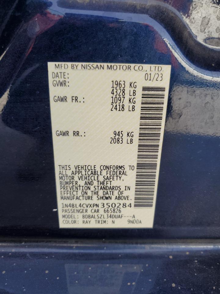 2023 NISSAN ALTIMA SR VIN:1N4BL4CVXPN350284