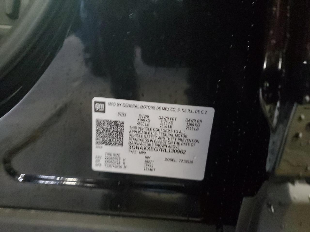 2024 CHEVROLET EQUINOX PREMIERE VIN:3GNAXXEG7RL130962