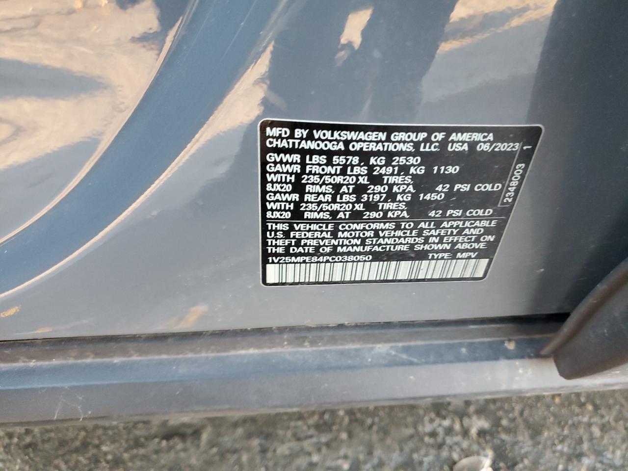 2023 VOLKSWAGEN ID.4 S VIN:1V25MPE84PC038050