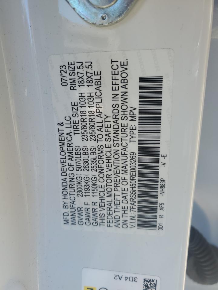 2024 HONDA CR-V SPORT VIN:7FARS5H50RE003269