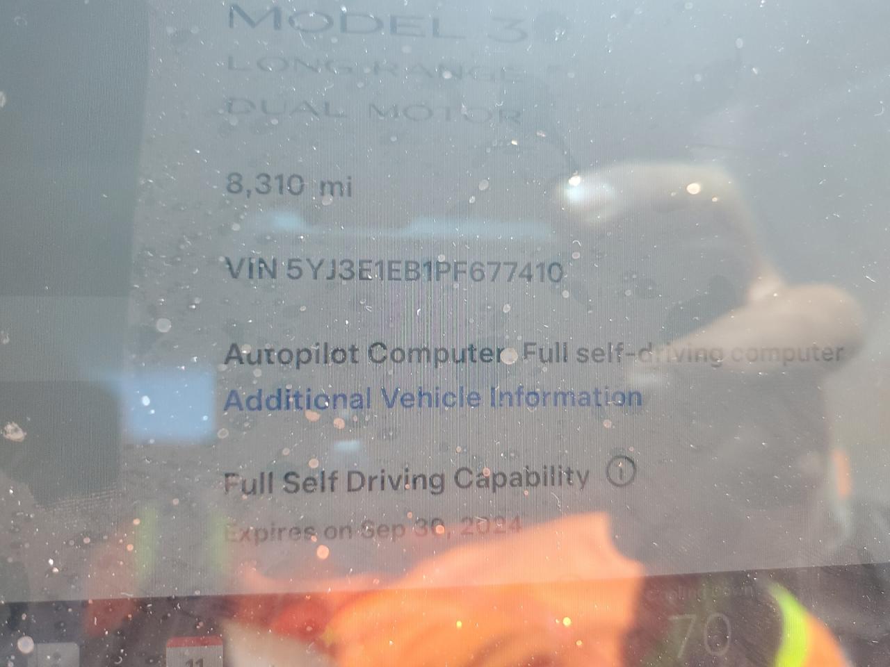 2023 TESLA MODEL 3  VIN:5YJ3E1EB1PF677410