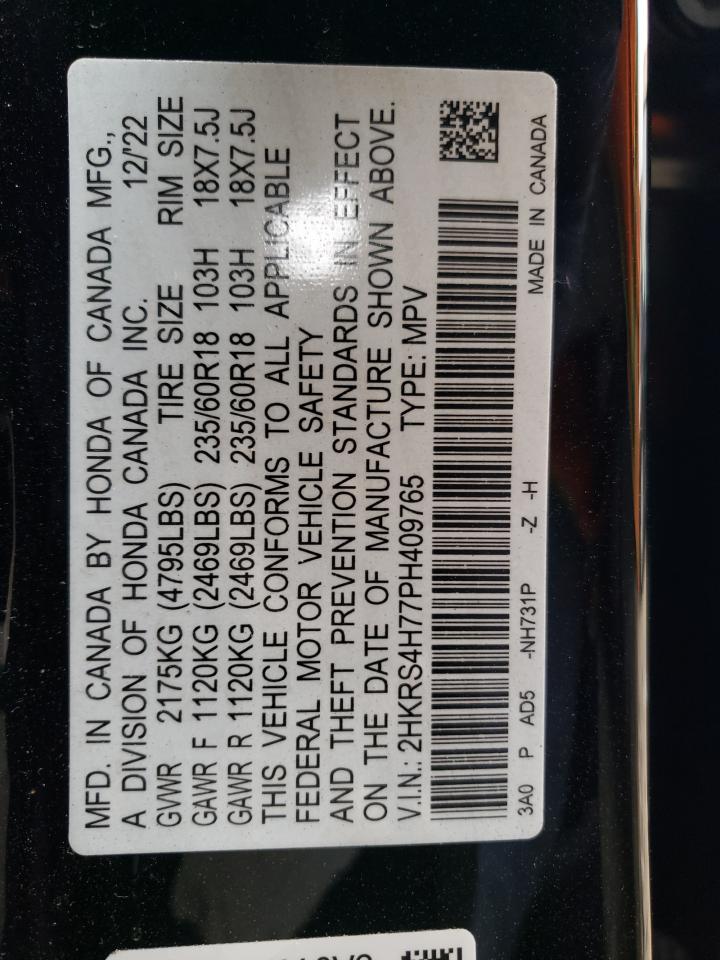 2023 HONDA CR-V EXL VIN:2HKRS4H77PH409765