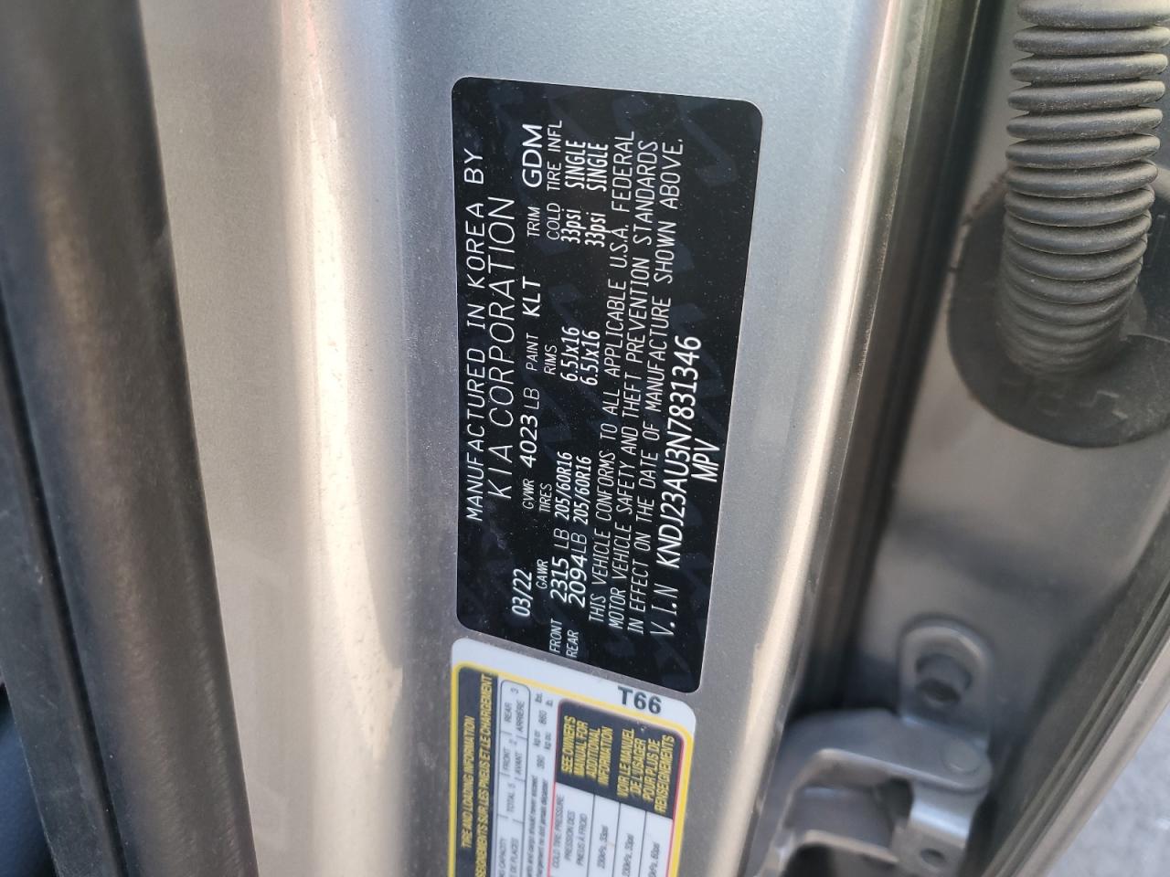 2022 KIA SOUL LX VIN:KNDJ23AU3N7831346