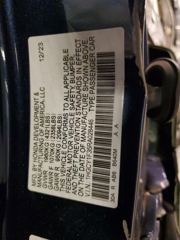 2024 HONDA ACCORD EX VIN:1HGCY1F35RA028446