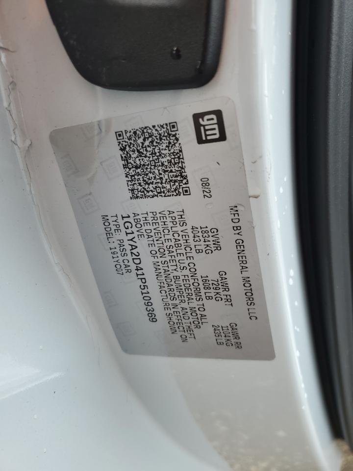 2023 CHEVROLET CORVETTE STINGRAY 1LT VIN:1G1YA2D41P5109369