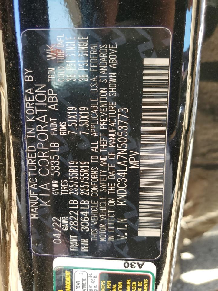 2022 KIA EV6 LIGHT VIN:KNDC34LA7N5053773