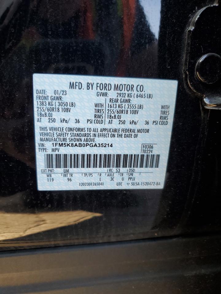 2023 FORD EXPLORER POLICE INTERCEPTOR VIN:1FM5K8AB0PGA35214