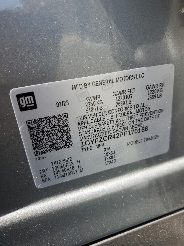 2023 CADILLAC XT4 PREMIUM LUXURY VIN:1GYFZCR42PF170188