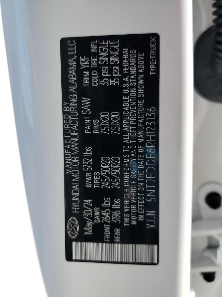 2024 HYUNDAI SANTA CRUZ LIMITED VIN:5NTJEDDF6RH123136