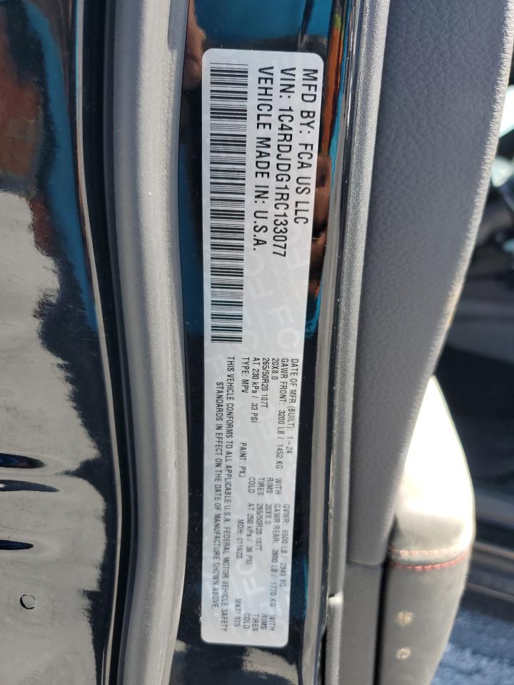 2024 DODGE DURANGO GT VIN:1C4RDJDG1RC133077