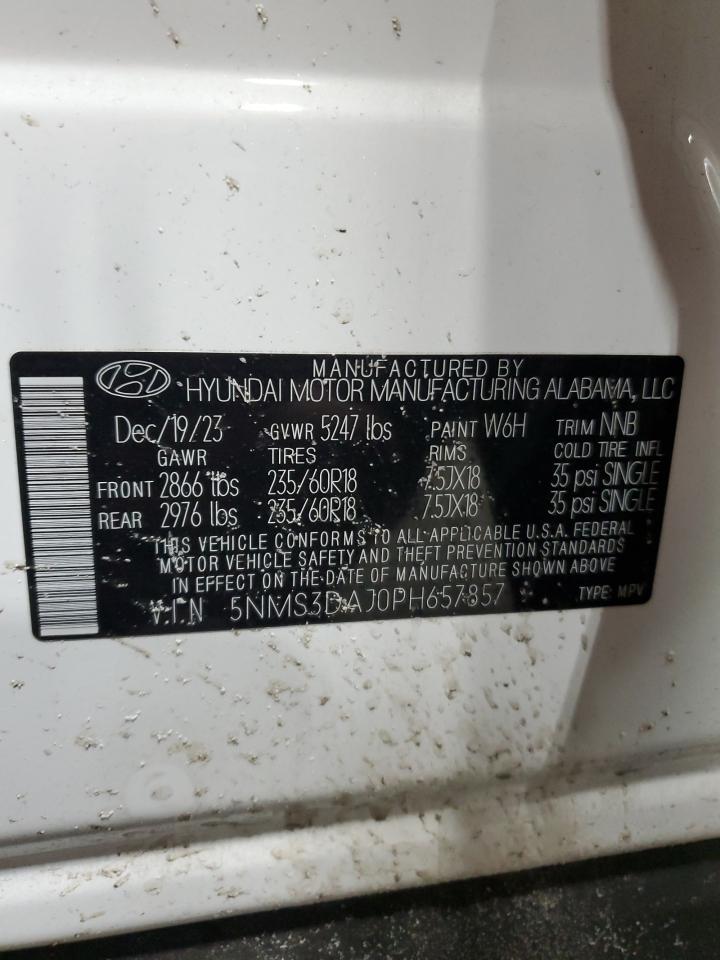 2023 HYUNDAI SANTA FE SEL PREMIUM VIN:5NMS3DAJ0PH657857