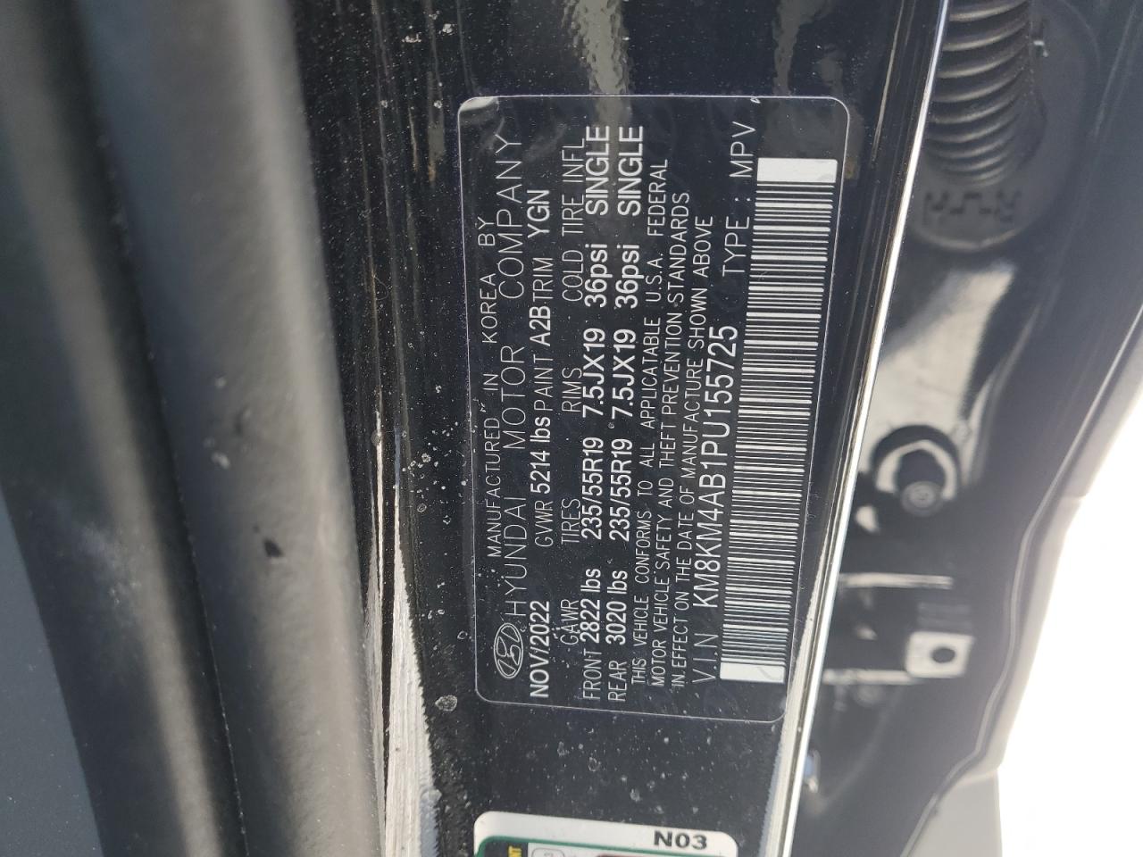 2023 HYUNDAI IONIQ 5 SE VIN:KM8KM4AB1PU155725