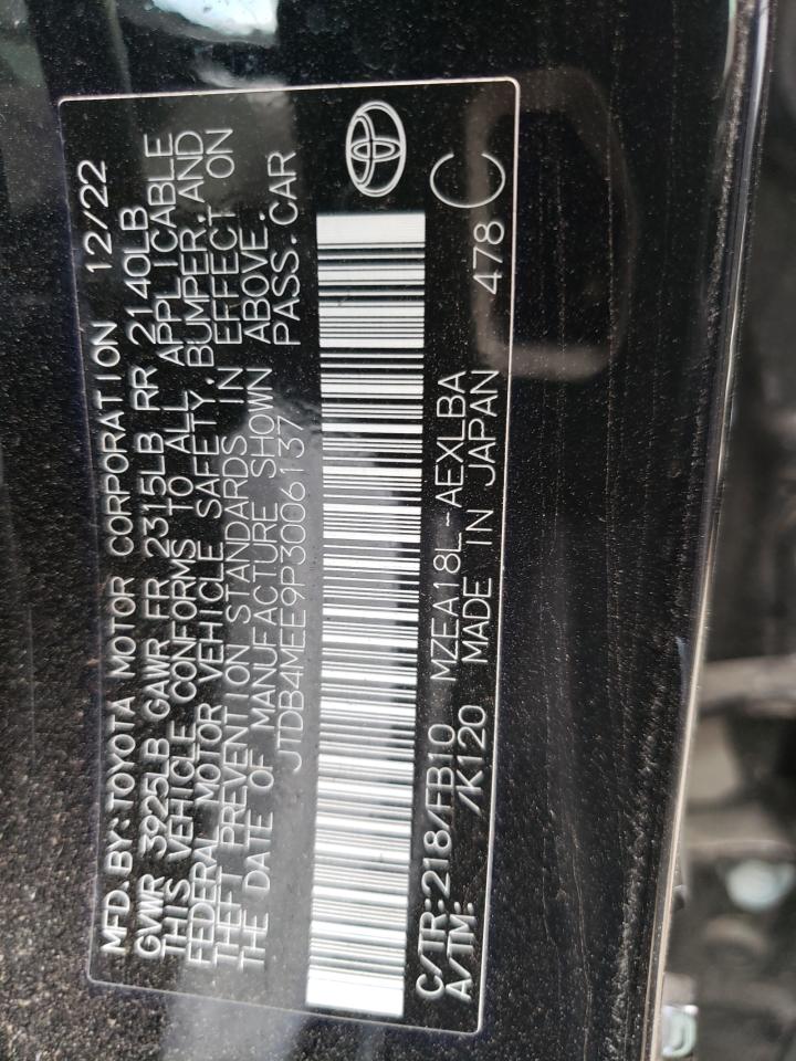 2023 TOYOTA COROLLA LE VIN:JTDB4MEE9P3006137