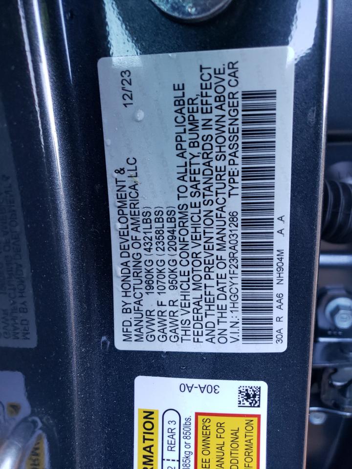 2024 HONDA ACCORD LX VIN:1HGCY1F23RA031286