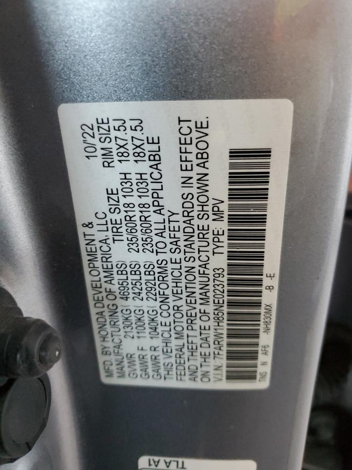 2022 HONDA CR-V EXL VIN:1FADP3K29GL219907