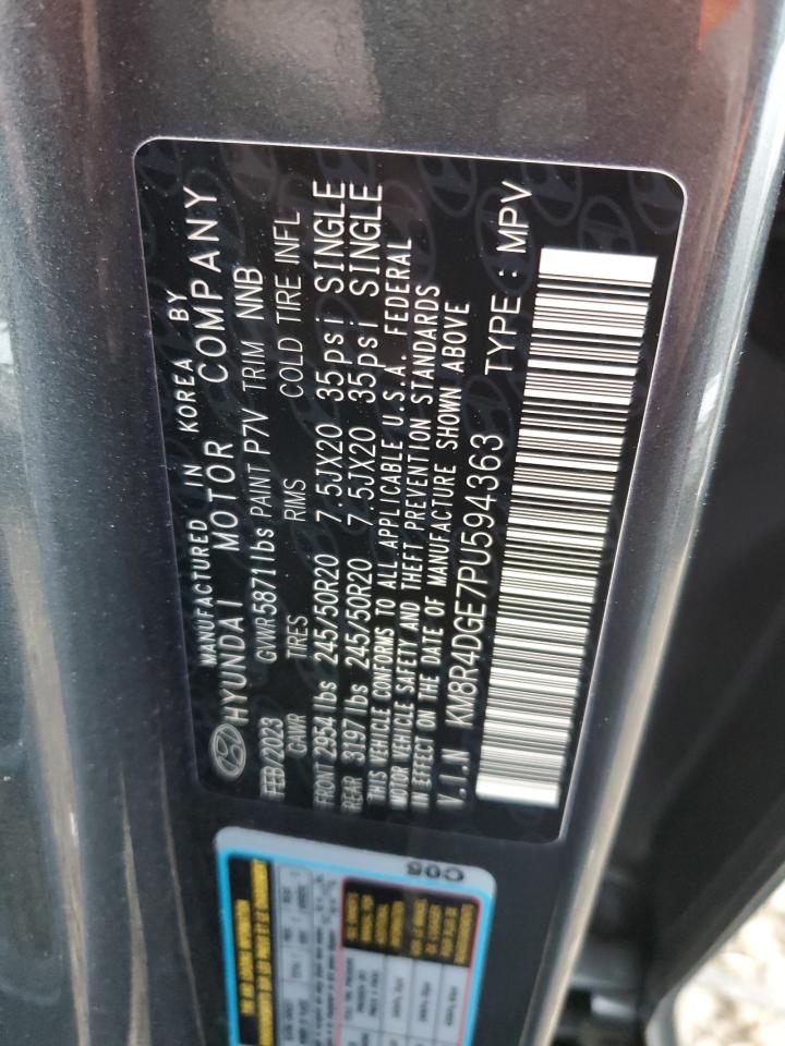 2023 HYUNDAI PALISADE SEL PREMIUM VIN:KM8R4DGE7PU594363