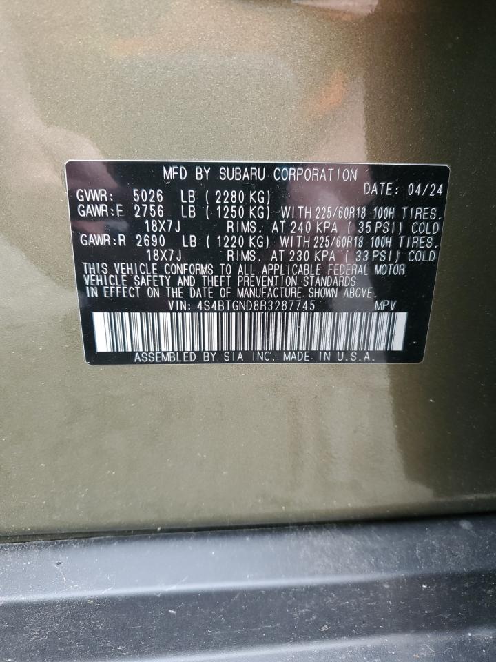 2024 SUBARU OUTBACK LIMITED XT VIN:4S4BTGND8R3287745