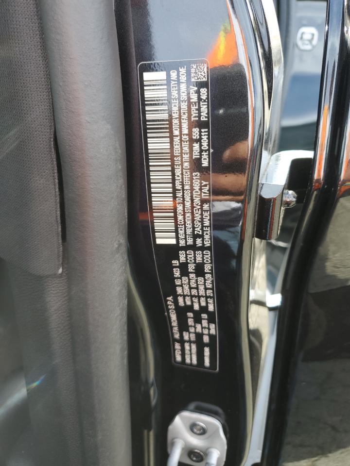 2022 ALFA ROMEO STELVIO QUADRIFOGLIO VIN:ZASPAKEV3N7D46013