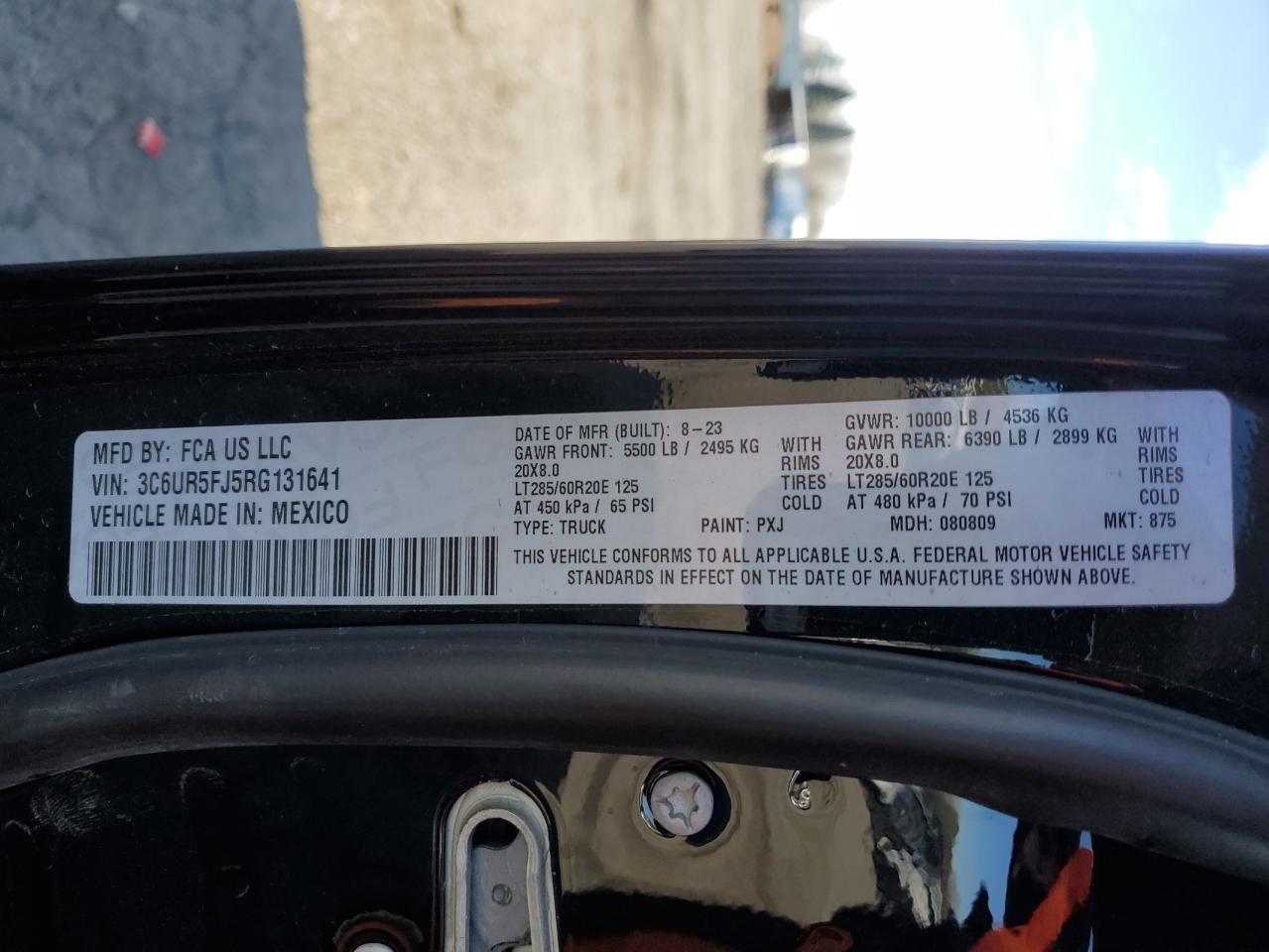 2024 RAM 2500 LARAMIE VIN:1FDNF6AY4HDB05653