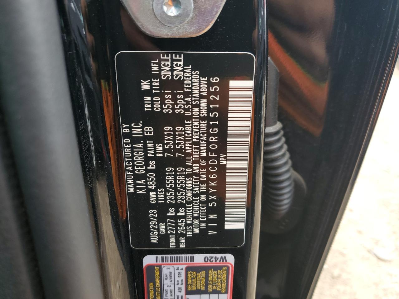 2024 KIA SPORTAGE X LINE VIN:5XYK6CDF0RG151256