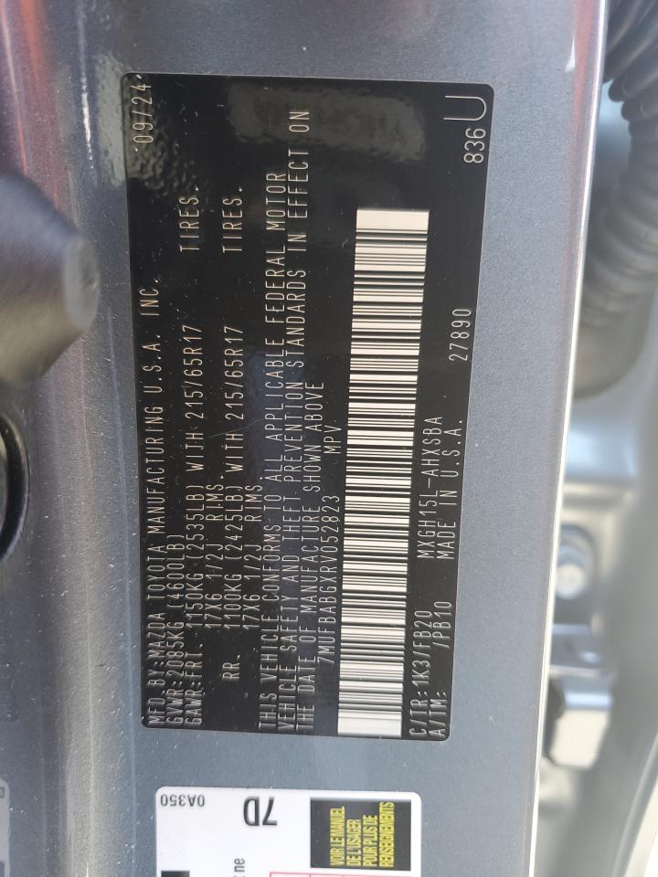 2024 TOYOTA COROLLA CROSS SE VIN:7MUFBABGXRV052823