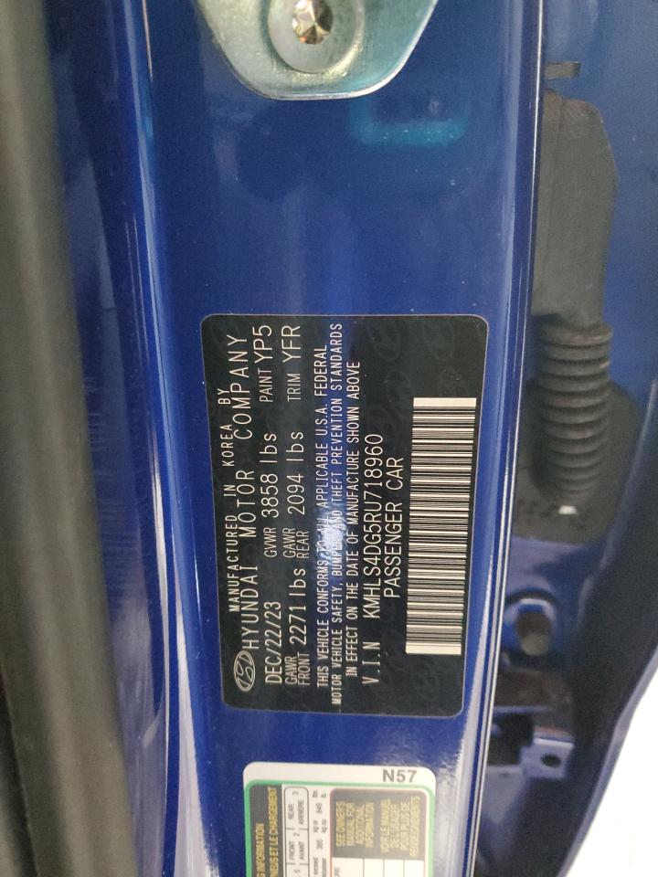 2024 HYUNDAI ELANTRA SEL VIN:KMHLS4DG5RU718960