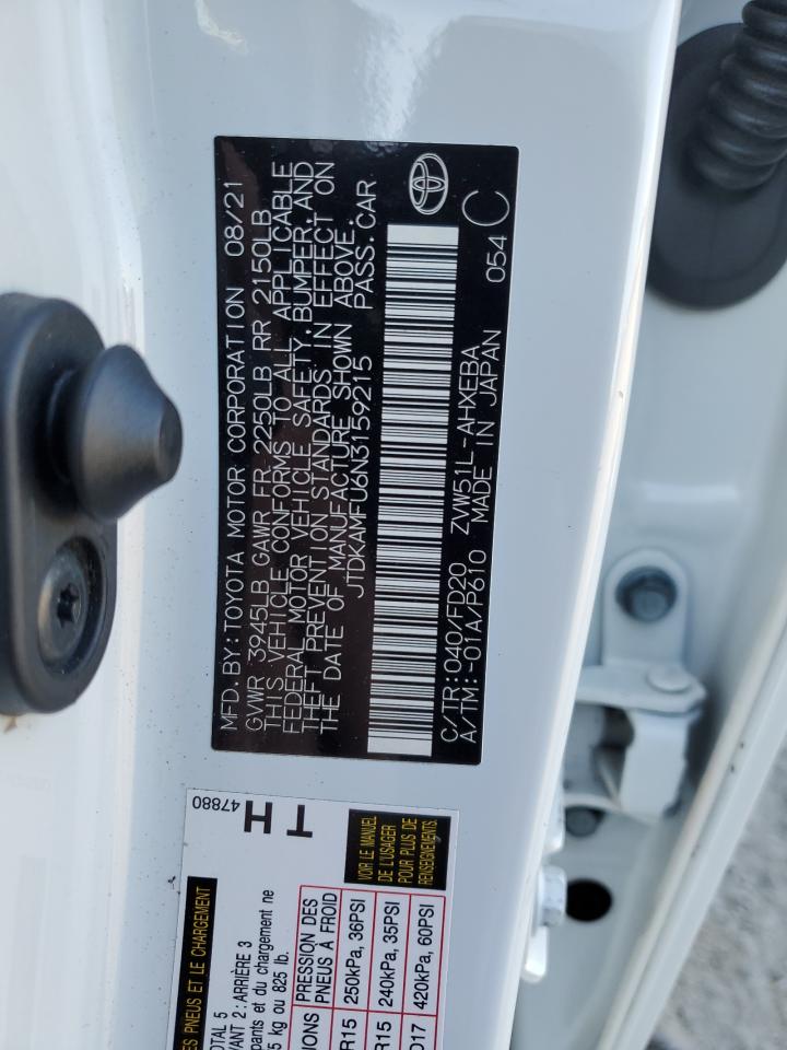 2022 TOYOTA PRIUS NIGHT SHADE VIN:JTDKAMFU6N3159215