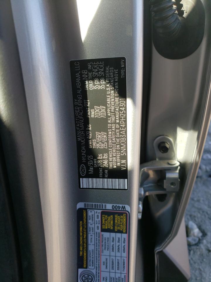 2023 HYUNDAI TUCSON SEL VIN:5NMJB3AE4PH254301