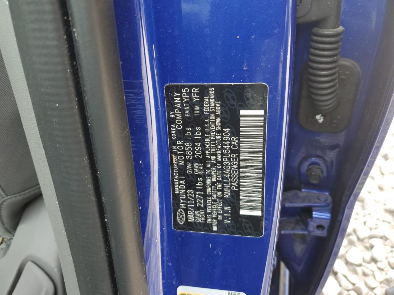 2023 HYUNDAI ELANTRA SE VIN:KMHLL4AG3PU544904