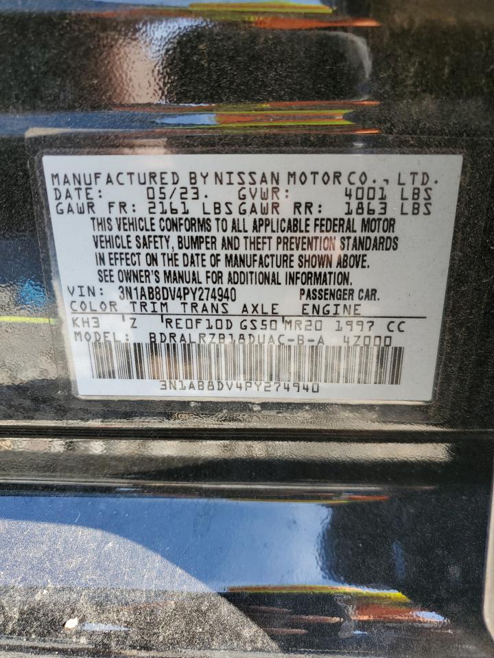 2023 NISSAN SENTRA SR VIN:3N1AB8DV4PY274940