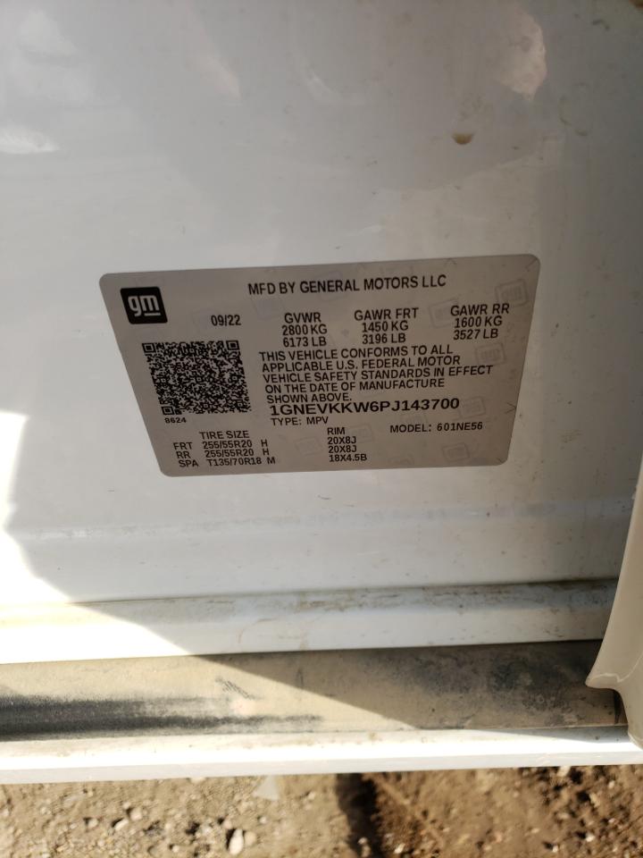 2023 CHEVROLET TRAVERSE PREMIER VIN:1GNEVKKW6PJ143700