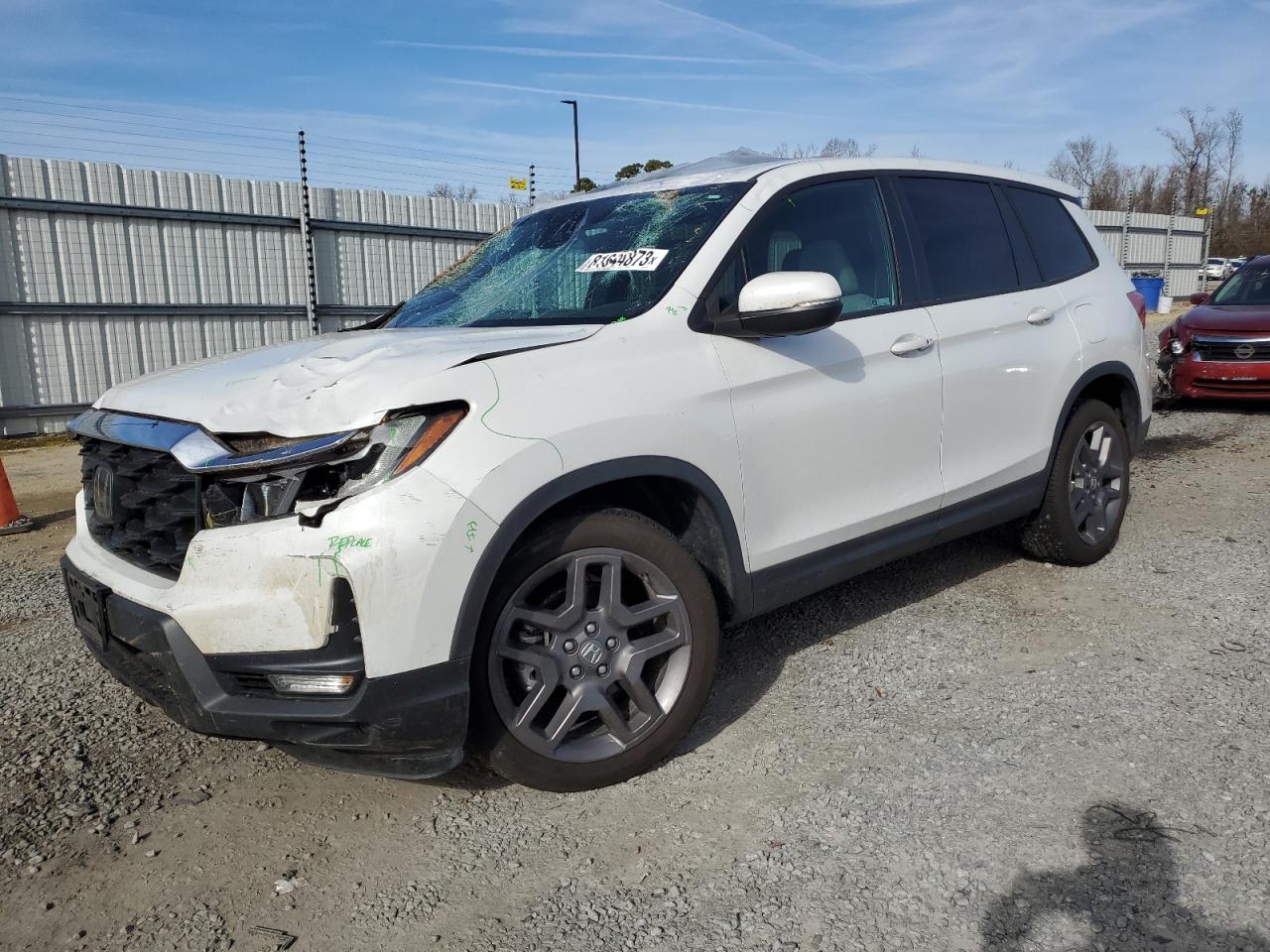 2022 HONDA PASSPORT EXL VIN:5FNYF7H52NB000729