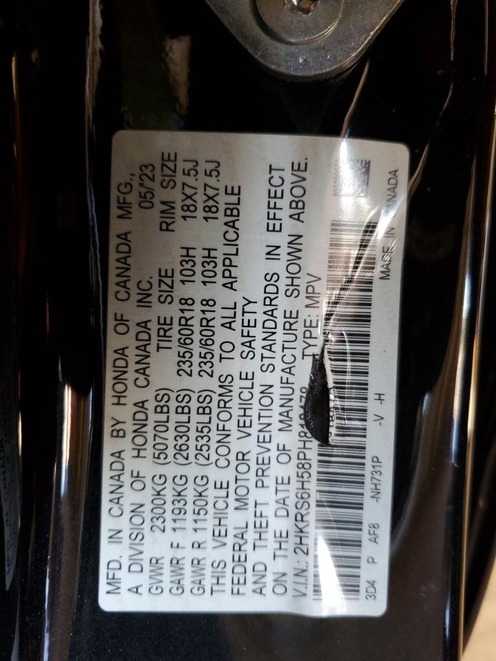 2023 HONDA CR-V SPORT VIN:2HKRS6H58PH818478