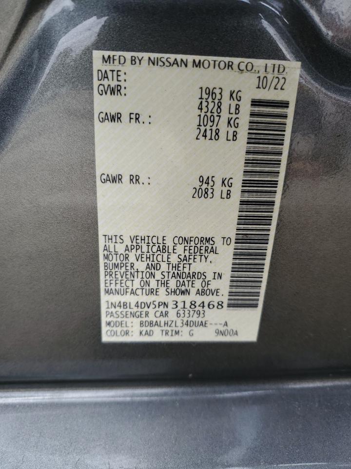 2023 NISSAN ALTIMA SV VIN:1N4BL4DV5PN318468