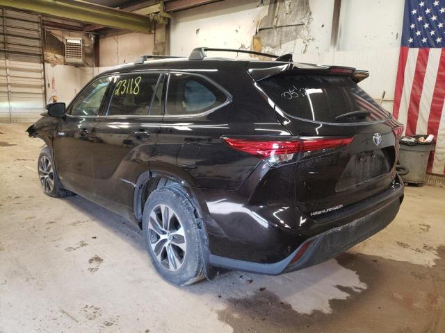 2021 TOYOTA HIGHLANDER HYBRID XLE VIN: 5TDGBR***********