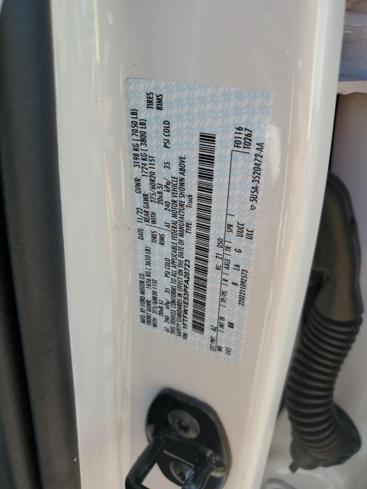 2023 FORD F150 SUPERCREW VIN:1FTFW1E53PFA20723