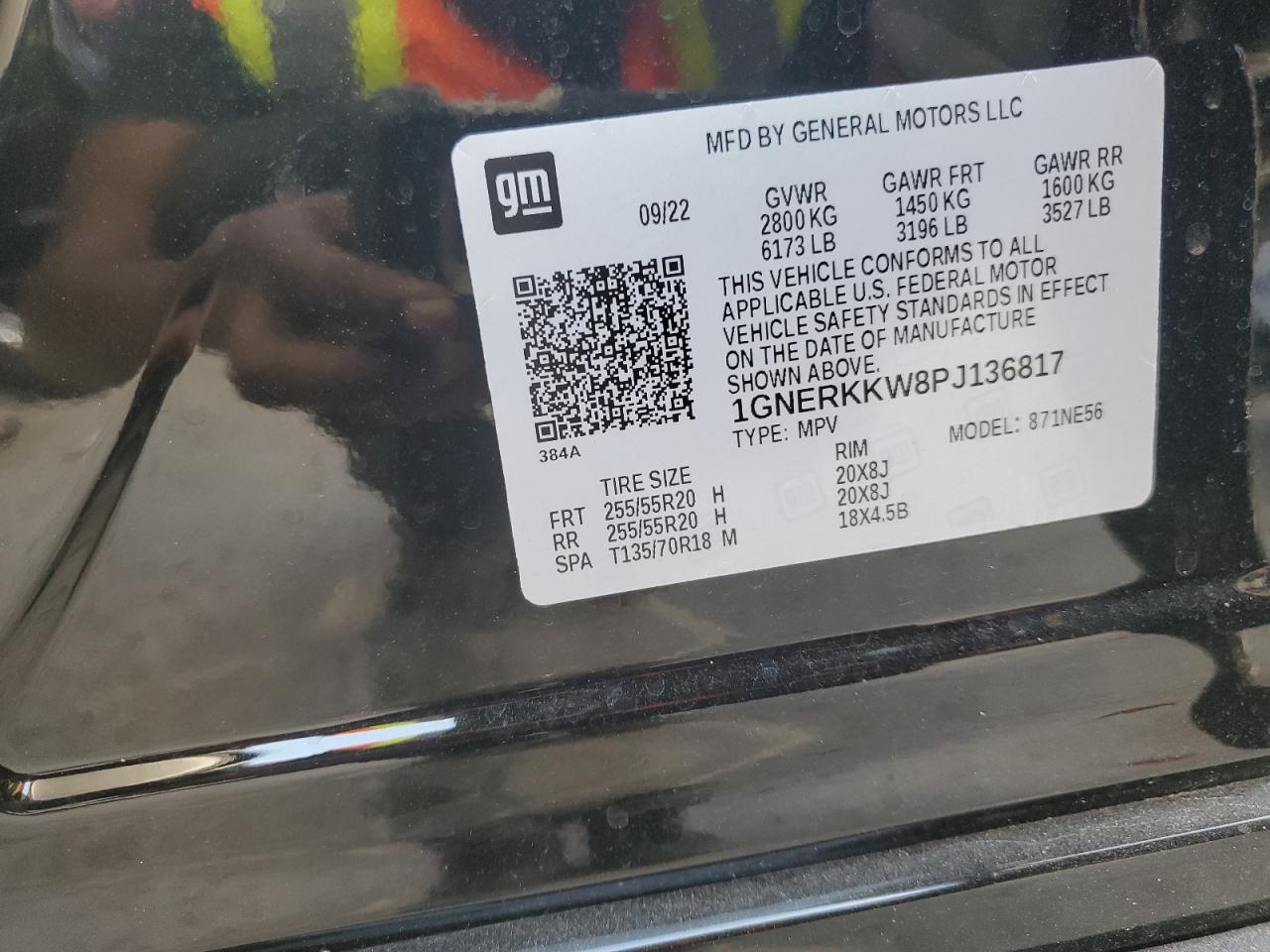 2023 CHEVROLET TRAVERSE PREMIER VIN:1GNERKKW8PJ136817