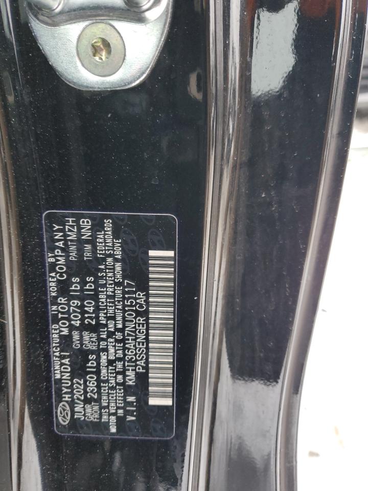 2022 HYUNDAI VELOSTER N  VIN:KMHT36AH7NU015117